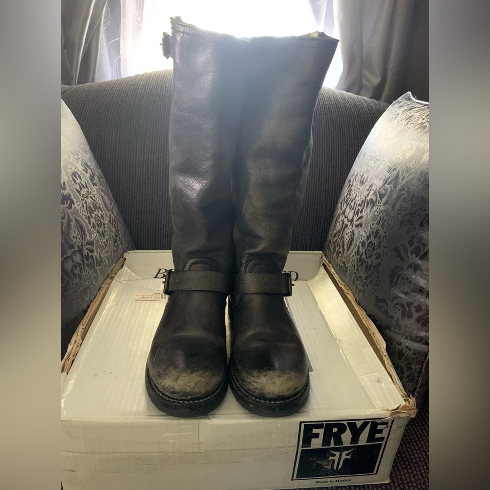 Frye Veronica Slouch Boots (Size 7, Gray)